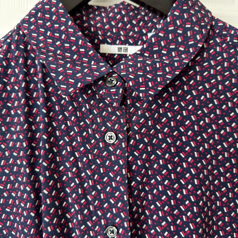 UNIQLO Long Sleeve Wrap Dress | UNIQLO Dress | Shirt Dress | Silk Dress | Small - Picture 2 of 10